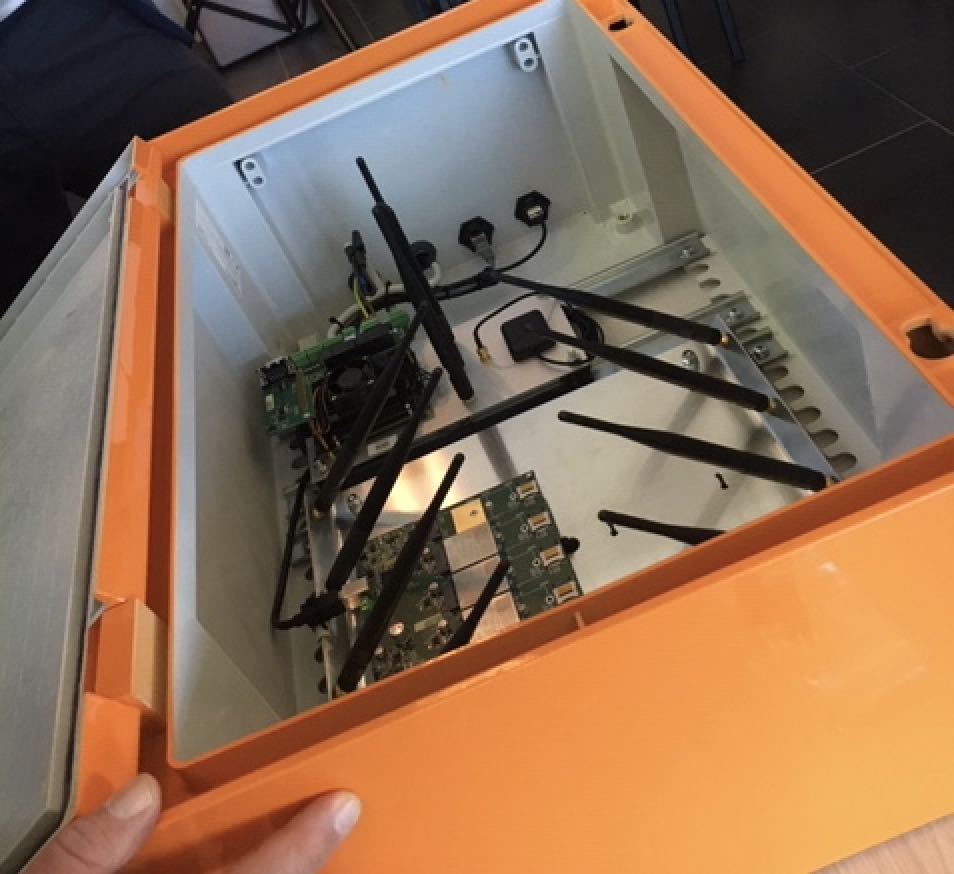 Sensor hub installed on a BEP waste collection truck